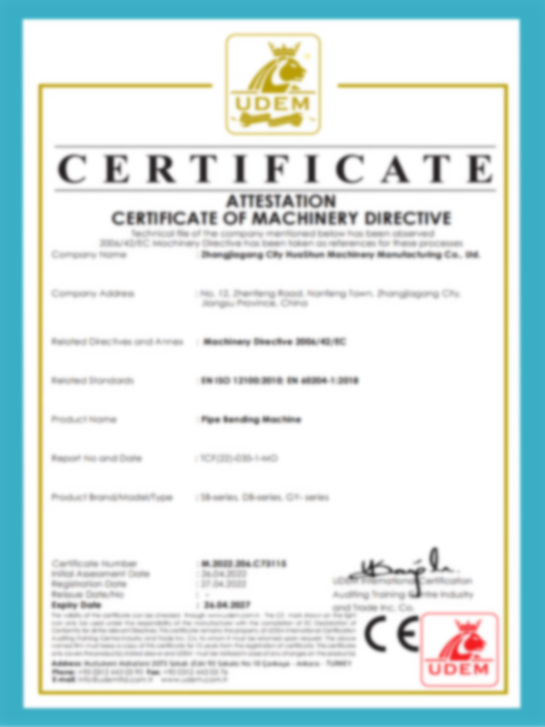 Certificat De Directive Machines
